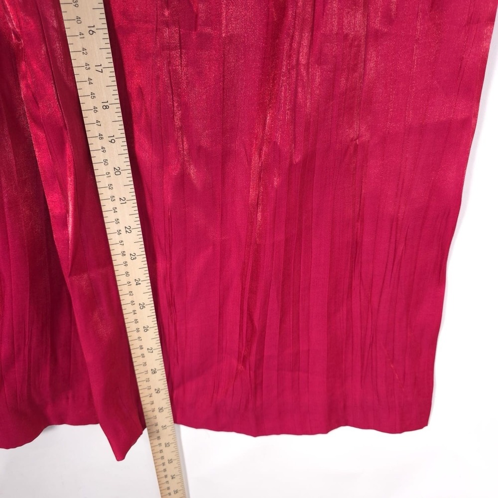 NWOT ZARA Women's Trouser Pants XL Wide Leg Wrinkle Flare Satin Pink 8764/509 - Picture 8 of 12